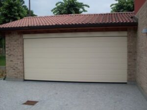 portao garagem cor bege americano seccional de teto moderno leve silencioso pp group pp portas